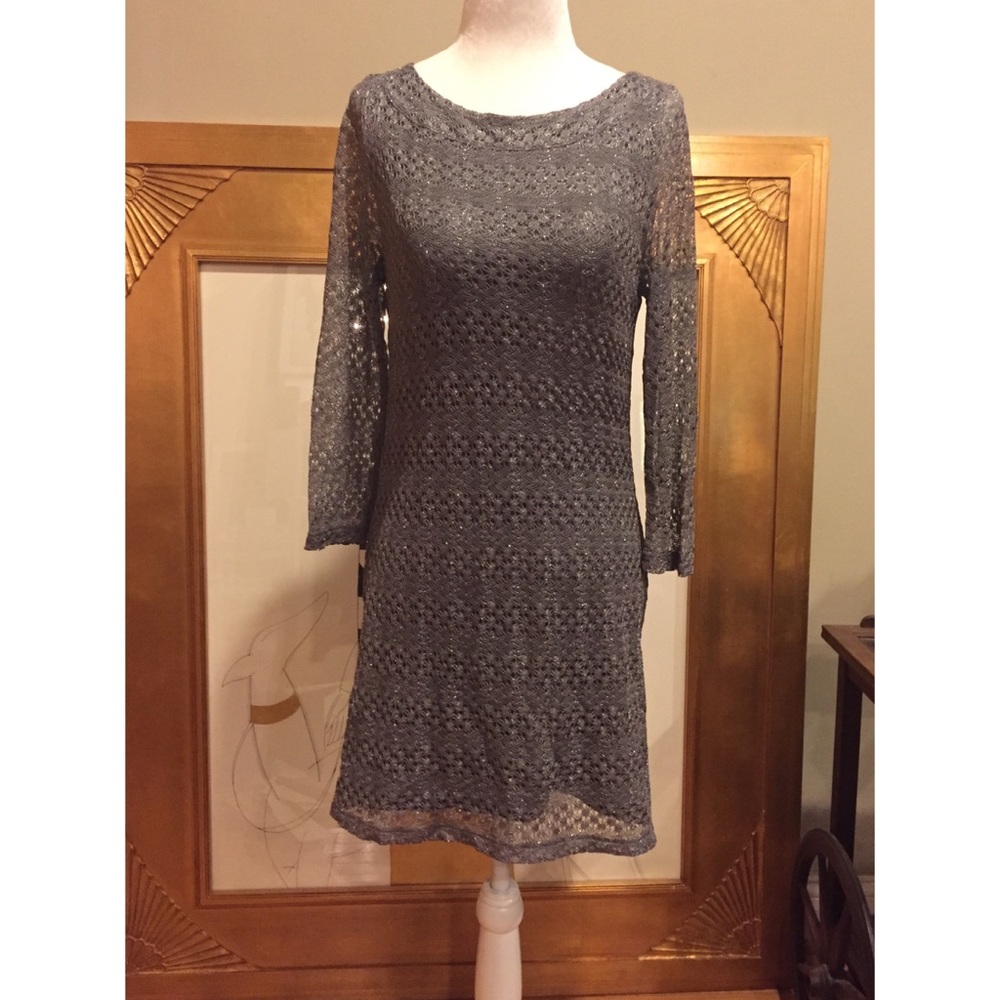 Lucky Brand Metallic Crochet Dress - Like New!